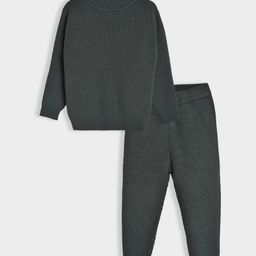 Mi Arcus Full Sleeves Solid Thermal Top With Coordinating Pajama Set - Green-image-30