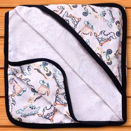 Ben Benny Interlock 100% Cotton Knit Dino Printed Wrapper with Hood L 78 x B 76 cm - Grey-image-83