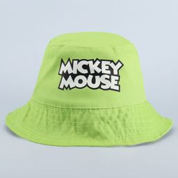 Babyhug Disney Cotton Woven Summer Cap with Mickey Mouse Graphics Light Green - Diameter 17 cm-picture-23
