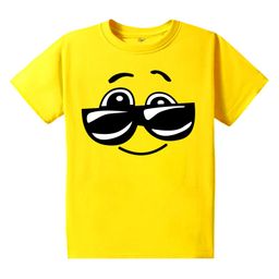 KAVEE Pure Cotton Half Sleeves Goggles Printed Bio Washed Tee - Yellow-image-10
