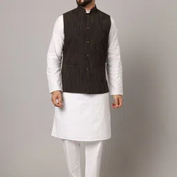 Latest Chikan Garments Striped Woven Nehru Jacket-picture-55