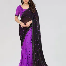 Moda Rapido Polka Dot Poly Georgette Saree-picture-20