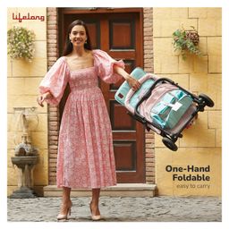 Lifelong 360° Rotation & Ergonomic Design Stroller withHandle Adjustable Backrest - Pink image 2
