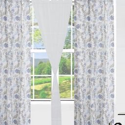Dekor World White Set of 3 Floral Long Door Curtain-46