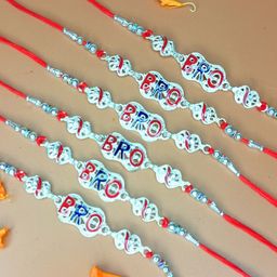 Anouk Set Of 6 Rakhi With Greeting Card & Roli Chawal-49