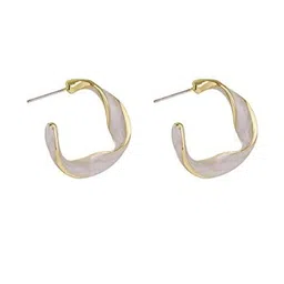 Inara Robes Gold Plated Rhinestone Half Hoop Earrings-picture-2