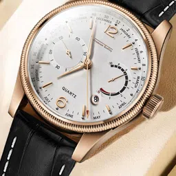 DOUBLERUN Men Dial & Leather Textured Straps Analogue Watch-19