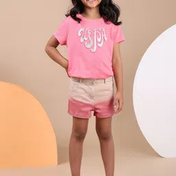 U.S. Polo Assn. Kids Girls Colourblocked Regular Fit High-Rise Cotton Shorts-image-27