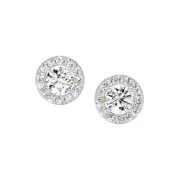 Sparkles Halo Lab Grown 0.75 Carat Diamond 14K Yellow Gold Stud Earrings-image-22