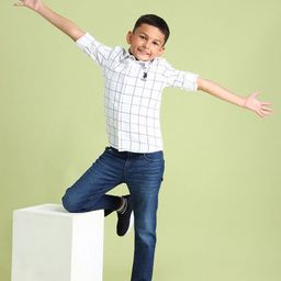 U.S. Polo Assn. Kids Boys Windowpane Checked Pure Cotton Casual Shirt-picture-18