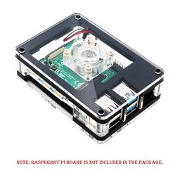 Raspberry Pi 4 Acrylic Case Raspberry Pi 4B ABS Case Clear-5 Layers with 35mm Cooling Fan Heatsink and Screwdriver for Pi 4 Model B- RS2660Raspberry Pi 4 Acrylic Case Raspberry Pi 4B ABS Case Clear-5 Layers with 35mm Cooling Fan Heatsink and Screwdriver for Pi 4 Model B- RS2660-30