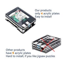 Raspberry Pi 4 Acrylic Case Raspberry Pi 4B ABS Case Clear-5 Layers with 35mm Cooling Fan Heatsink and Screwdriver for Pi 4 Model B- RS2660Raspberry Pi 4 Acrylic Case Raspberry Pi 4B ABS Case Clear-5 Layers with 35mm Cooling Fan Heatsink and Screwdriver for Pi 4 Model B- RS2660 image 2