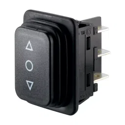 MARQUARDT ROCKER SWITCH, DPDT, 12A, 250VAC, BLACK, 01939.3314-01-12