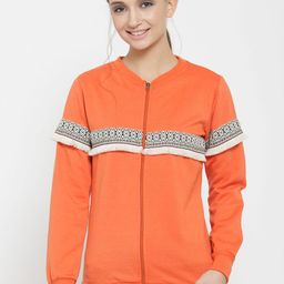 Belle Fille Women Orange Printed Sweatshirt-27