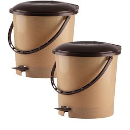 Kuber Industries 2 Pcs Brown Pedal Dustbins - 7 L Each image 4