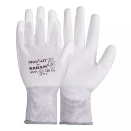 Karam PU Cut Resistant Gloves White Color, M Size, HS21(M)_5 (Pack of 5 Pair)-image-26