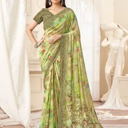 DURGA EMPORIO Floral Printed Pure Georgette Saree-48