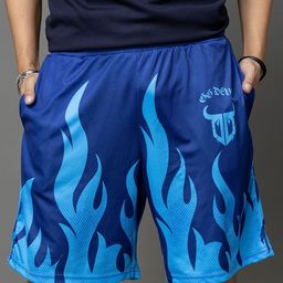 GO DEVIL Men Blue Flame Printed Shorts-image-27