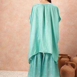all about you Mirror Work Kaftan Kurta with Printed Sharara image 3