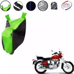 Auto Pearl Waterproof Two Wheeler Cover For Royal Enfield Electra 5S (Green & Black)-image-75