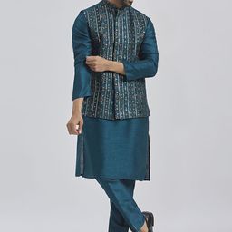 VASTRAMAY Men Embroidered Nehru Jacket image 5