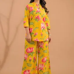 Readiprint Floral Printed Pure Cotton Kurta With Palazzos-picture-30