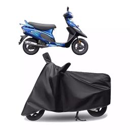 Auto Pearl Polyester Two Wheeler Cover for TVS Pep Plus BS6 (Grey)-image-99