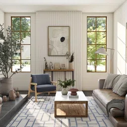 ASTERLANE Off White Geometric Polyester Carpet-picture-35