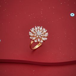 Kushal's Fashion Jewellery White Gold-Plated Party Zircon Finger Ring-6