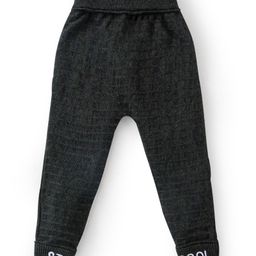 Babyhug Cotton Fleece Full Length Fleece & Woollen Pant With Text Embroidery - Black-image-37