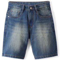 Pine Kids Denim Woven Above Knee Length Shorts Solid Color - Blue-picture-6
