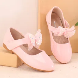 Cute Walk by Babyhug Velcro Closure Ballerina With Bow Applique- Pink-picture-25