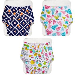 SuperBottoms BASIC Reusable Cloth Diaper for babies 3m-3Years Freesize Adjustable, Washable and Reusable Pack of 3-4