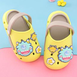 Oh! Pair Clogs with Back  Strap Closure  & Monsters Applique  - Green-8