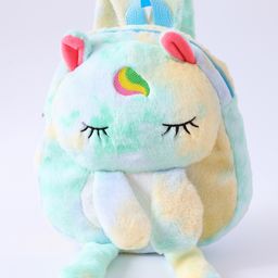 Soft Plush Toy Bag with Unicorn Applique Sky Blue - Height 11 Inches-image-28