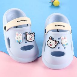 Cute Walk by Babyhug Clogs With Back Strap Kitty & Bunny Appliqulue - Light Blue-image-84
