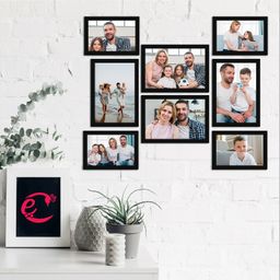 eCraftIndia Memory Wall Collage Photo Frame - Set of 8 Photo Frames for 4 Photos of 5"x 7", 4 Photos of 4"x6"-1