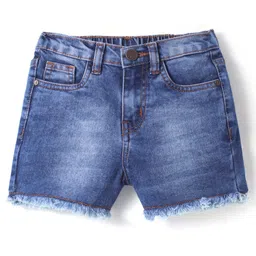Pine Kids Woven Above Knee Length Washed Denim Shorts - Blue-picture-29