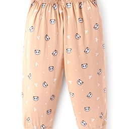 Tango Single Jersey Knit Full Length Lounge Pants with Animal Print - Peach-picture-45
