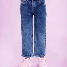 Kiddopanti Denim Woven Mild Washed Jeans - Medium Blue-picture-28
