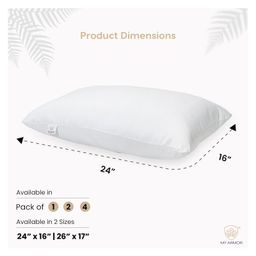 myarmor MY ARMOR Microfiber Sleeping Pillows Pack of 2 - White image 2