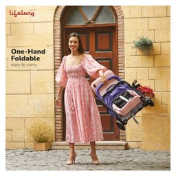 Lifelong 360° Rotation & Ergonomic Design Stroller withHandle Adjustable Backrest - Blue image 2