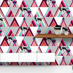 ArtzFolio Printed UV-Resistant Anti-Bacterial Grunge Triangular Shapes Peel & Stick Wallpaper-62