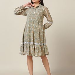 BAESD Bishop Sleeve Chiffon Shirt Dress-image-81