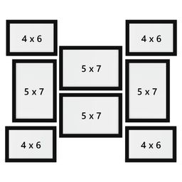 eCraftIndia Memory Wall Collage Photo Frame - Set of 8 Photo Frames for 4 Photos of 5"x 7", 4 Photos of 4"x6" image 3
