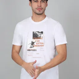 Cantabil Men Graphic Printed Round Neck Cotton T-shirt-image-9