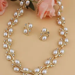 Shining Diva Fashion Gold-Plated Beaded Jewellery Set-59