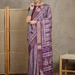 all about you Women Floral Silk Blend Sungudi Saree-image-28