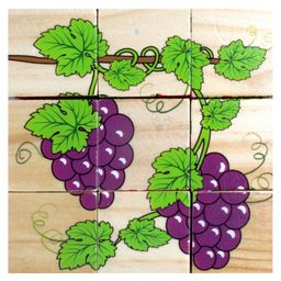 Trinkets & More Fruits Theme 3D Jigsaw Puzzle Wooden Cube Block 6 Face 9 Pieces with Storage Tray image 4