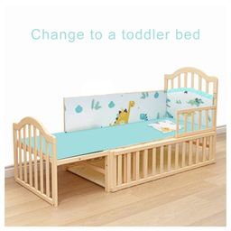 POLKA TOTS Elegant Wooden Rocking Cradle Baby Crib Cot/Kids Toddler Multifunctional Adjustable, Bedding Set with Mosquito net, Bumper Set, Pillow & Mat (Dino Bedding Set) image 4